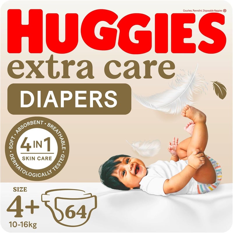 Huggies Extra Care Diapers Size 4+ Jumbo Pack - Image 1