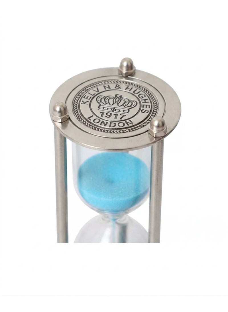 30-minute glass and metal hourglass, silver color - Image 3