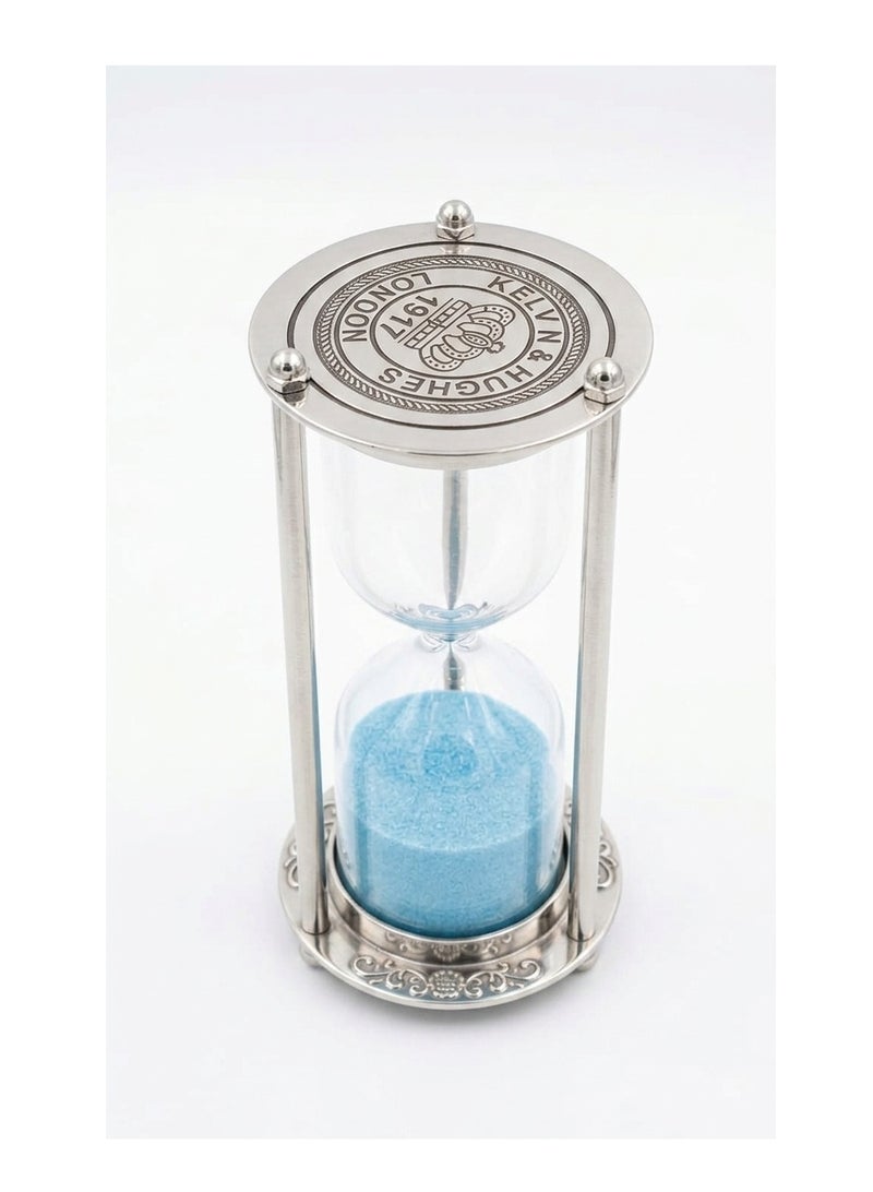30-minute glass and metal hourglass, silver color - Image 2