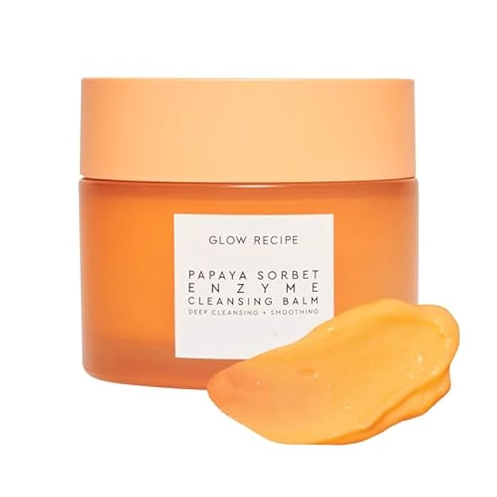 Glow Recipe Papaya Enzyme Cleansing Balm Makeup Remover - Gentle Exfoliator, Makeup Melting Balm & Face Cleanser for Women - Exfoliating Face Wash to Even Skin Tone & Lock-in Facial Hydration (3.38oz) - Image 1