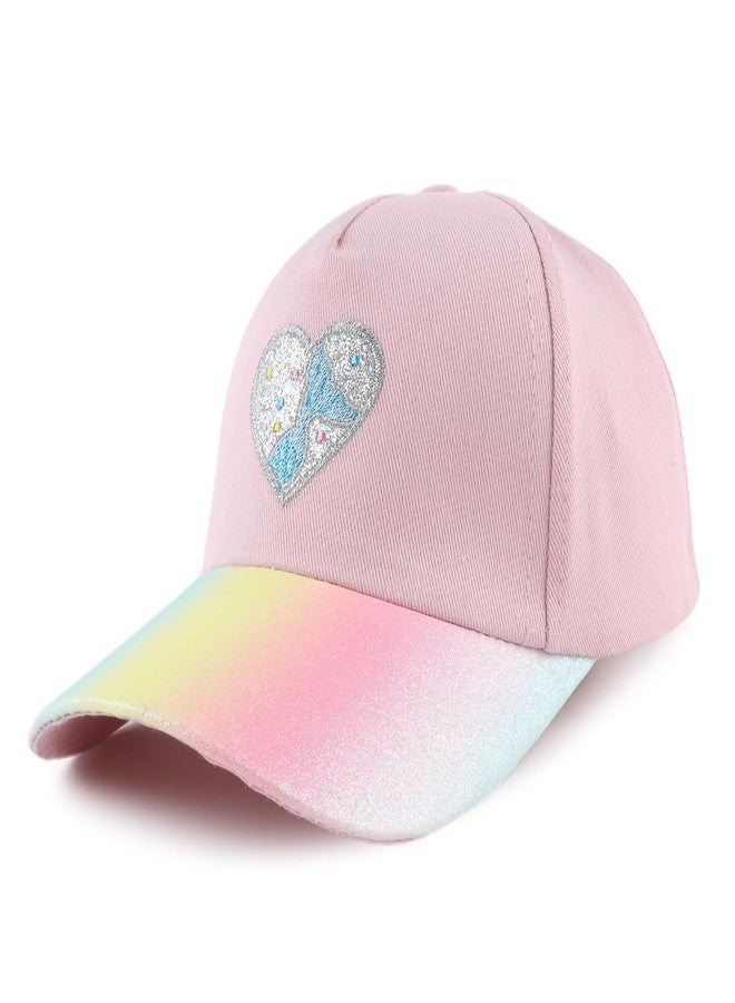 OMUKY Kids Baseball Cap Toddler Sun Hat Adjustable Summer Beach Girls Boys Caps for 2-6Years(Pink Heart) - Image 1