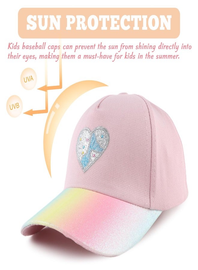 OMUKY Kids Baseball Cap Toddler Sun Hat Adjustable Summer Beach Girls Boys Caps for 2-6Years(Pink Heart) - Image 4
