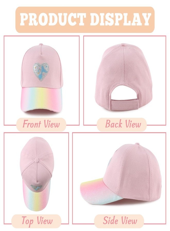 OMUKY Kids Baseball Cap Toddler Sun Hat Adjustable Summer Beach Girls Boys Caps for 2-6Years(Pink Heart) - Image 5