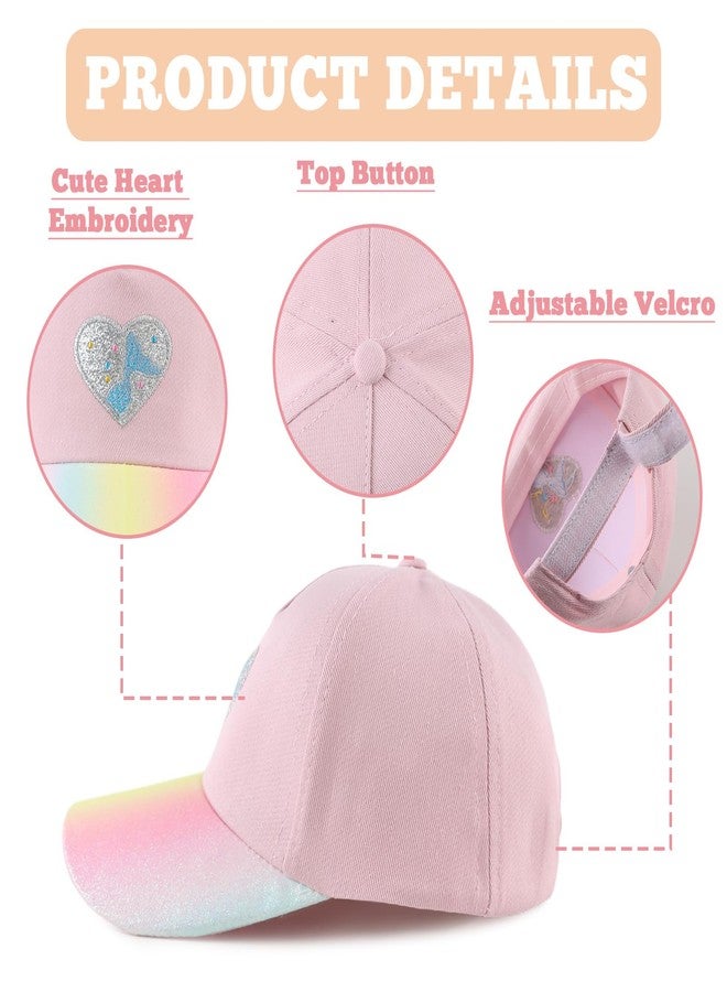 OMUKY Kids Baseball Cap Toddler Sun Hat Adjustable Summer Beach Girls Boys Caps for 2-6Years(Pink Heart) - Image 2
