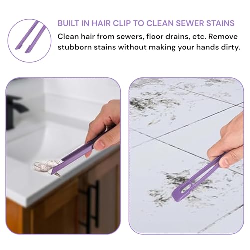 Solitude Multi-Function Toilet & Bathroom Cleaning Brush Hard Bristle Rotating Crevice & Tile Scrubber, Floor & Toilet Cleaner, Grout & Gap Cleaning Tool, Plastic Handle Brush - Image 4