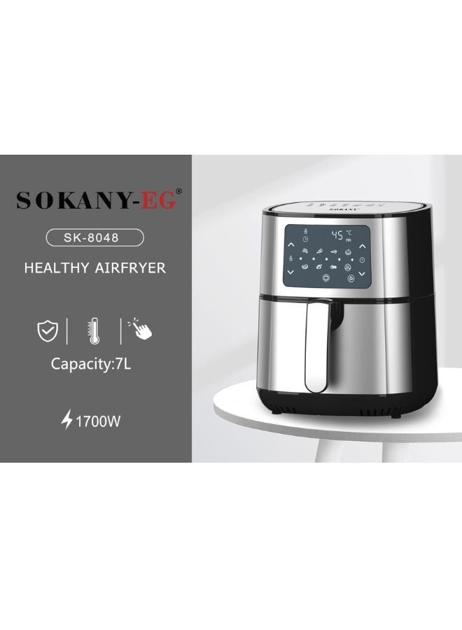سوكاني اير فراير سوكاني، 7 لتر، 1700 وات، فضي - Sk-8048 - Image 2