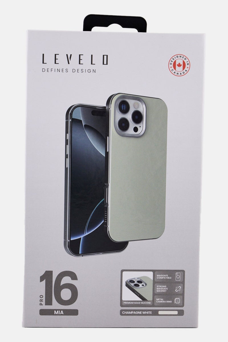 LEVELO iPhone 16 Pro Magsafe Compatible Silicone Case, Light Beige - Image 4