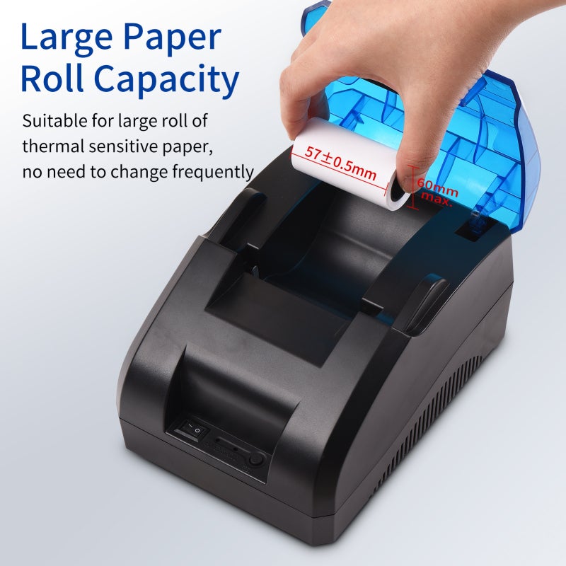Portable Thermal Receipt Printer 58mm USB BT Receipt Printer for Restaurant Store Tax POS System - Image 2