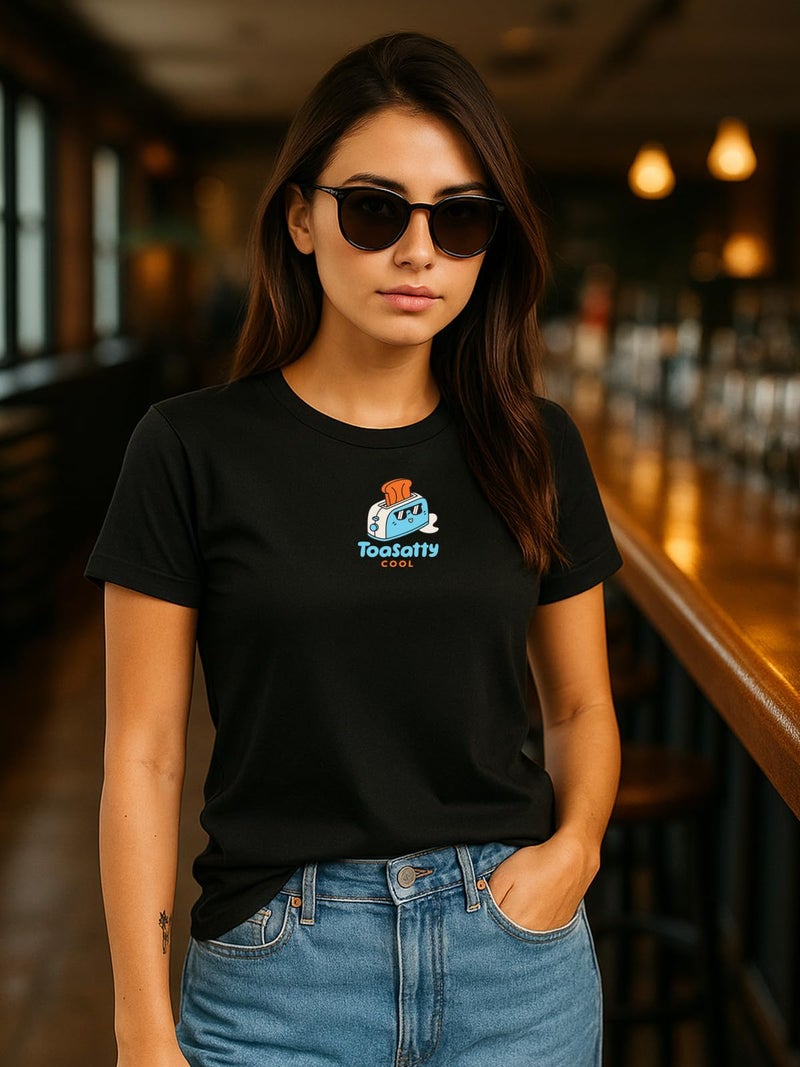 JUNEBERRY® Women’s Regular Fit Pure Cotton Printed T-Shirt | Soft Fabric, Breathable Comfort | Round Neck, Half Sleeves, Round Neck (JB_55_TOSTY_BLK_S) - Image 2