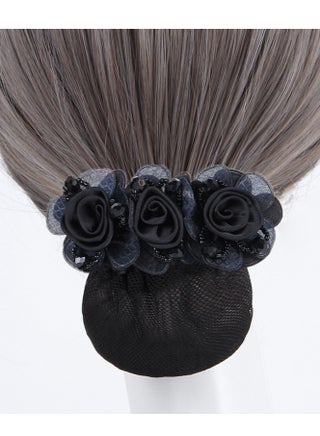 Flower Hair Clip Hair Bun Cover Barrettes Net Hairnet, Elegant Flower Decor Hair Accessories Hair Clip - view 5