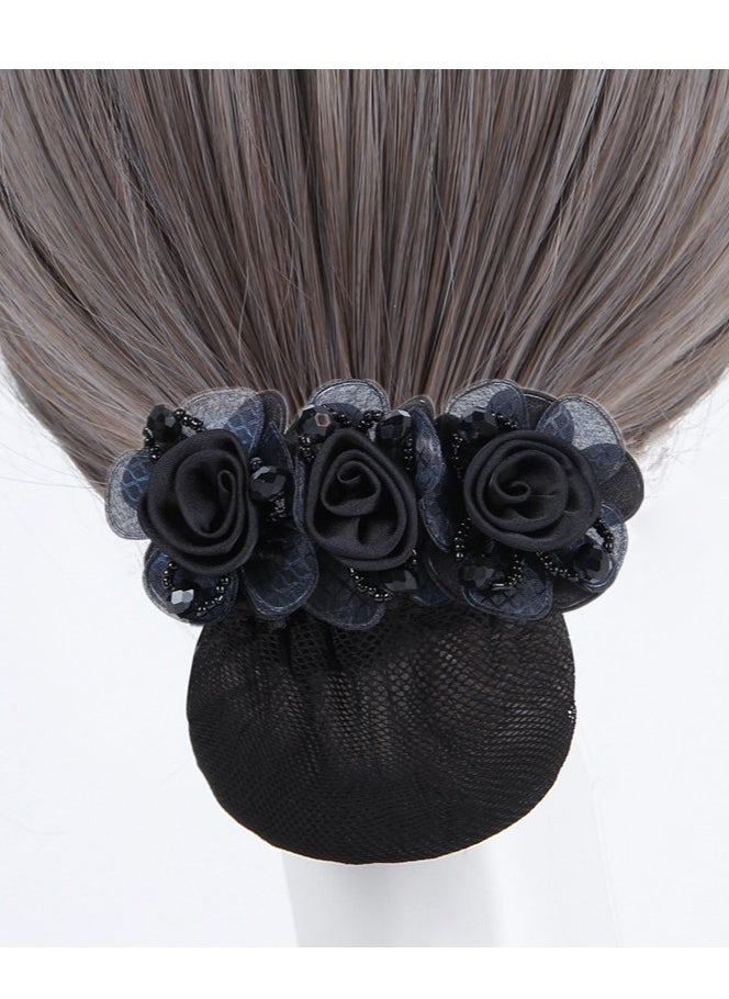 Goolsky - Flower Hair Clip Hair Bun Cover Barrettes Net Hairnet, Elegant Flower Decor Hair Accessories Hair Clip - Image 1