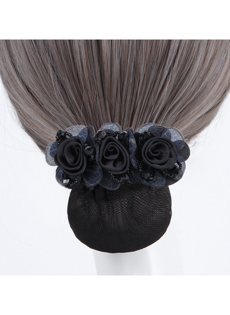 Goolsky - Flower Hair Clip Hair Bun Cover Barrettes Net Hairnet, Elegant Flower Decor Hair Accessories Hair Clip - Image 1