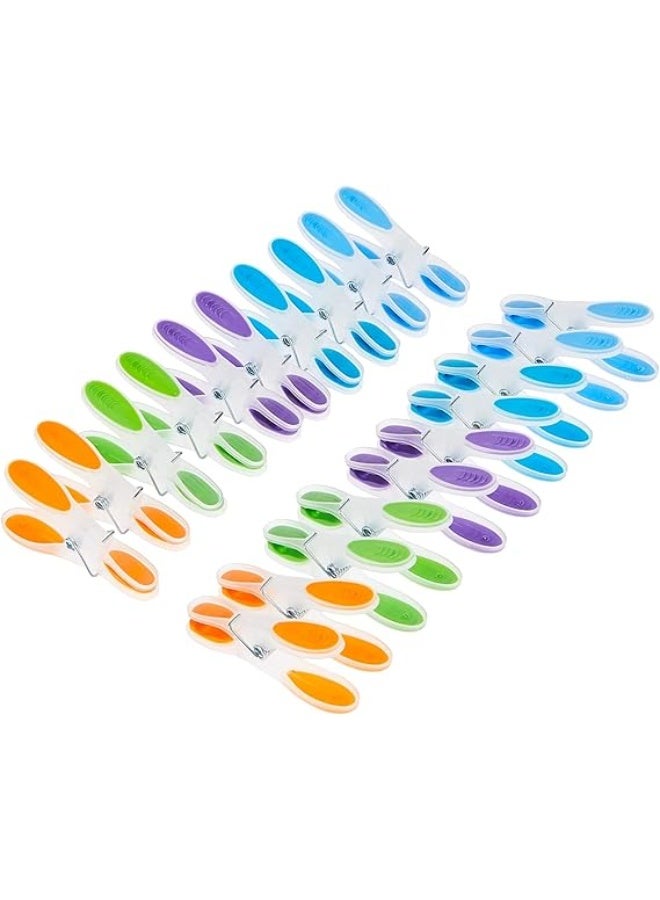 Dunekart 20 Pieces Soft Pegs Clothespin | Clothes Holder Clips | Soft Grip Weather Resistant Laundry Pegs | Multicolour - Image 1