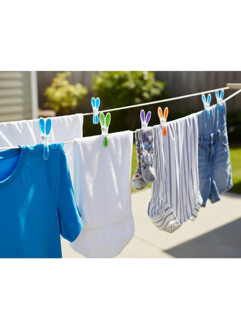 Dunekart 20 Pieces Soft Pegs Clothespin | Clothes Holder Clips | Soft Grip Weather Resistant Laundry Pegs | Multicolour - Image 2