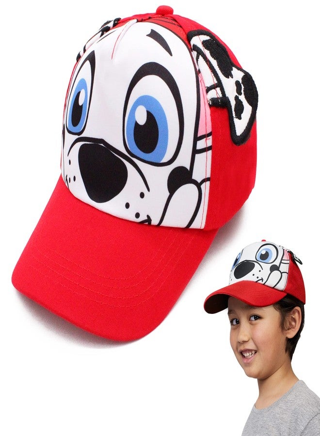 VRITRAZ Puppy Cartoon Character Printed Little Cap for Kids, Baby Girls & Boys 3-12 Years (Color-Red) - Image 1