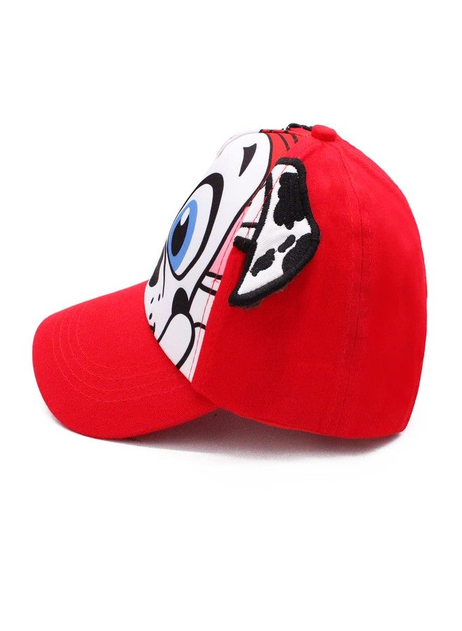 VRITRAZ Puppy Cartoon Character Printed Little Cap for Kids, Baby Girls & Boys 3-12 Years (Color-Red) - Image 5