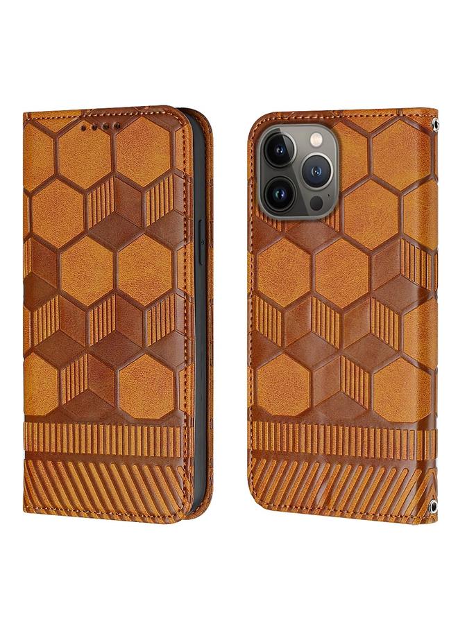 S-TOP Case For iPhone 15 Pro Max Football Texture Magnetic Leather Flip Phone Case - Image 2