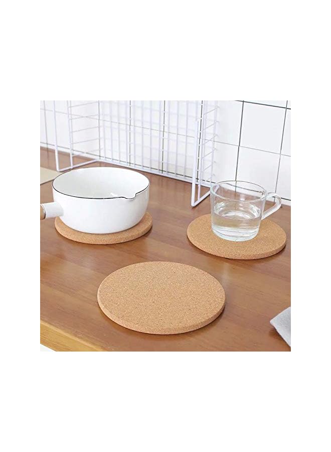 The Bros 6 Pack Cork Coaster Set, Round Brown Absorbent Cork Mat Suitable for Plants Drinks Pans Mugs Glasses DIY Craft-4 Inch,6 Inch - Image 3