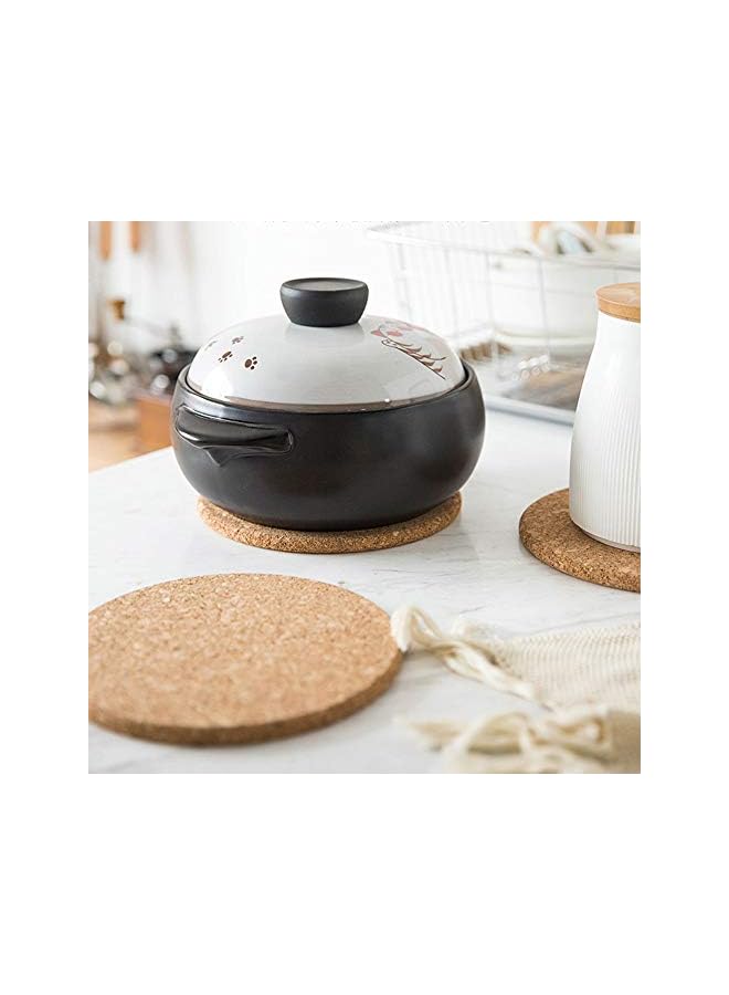 The Bros 6 Pack Cork Coaster Set, Round Brown Absorbent Cork Mat Suitable for Plants Drinks Pans Mugs Glasses DIY Craft-4 Inch,6 Inch - Image 4