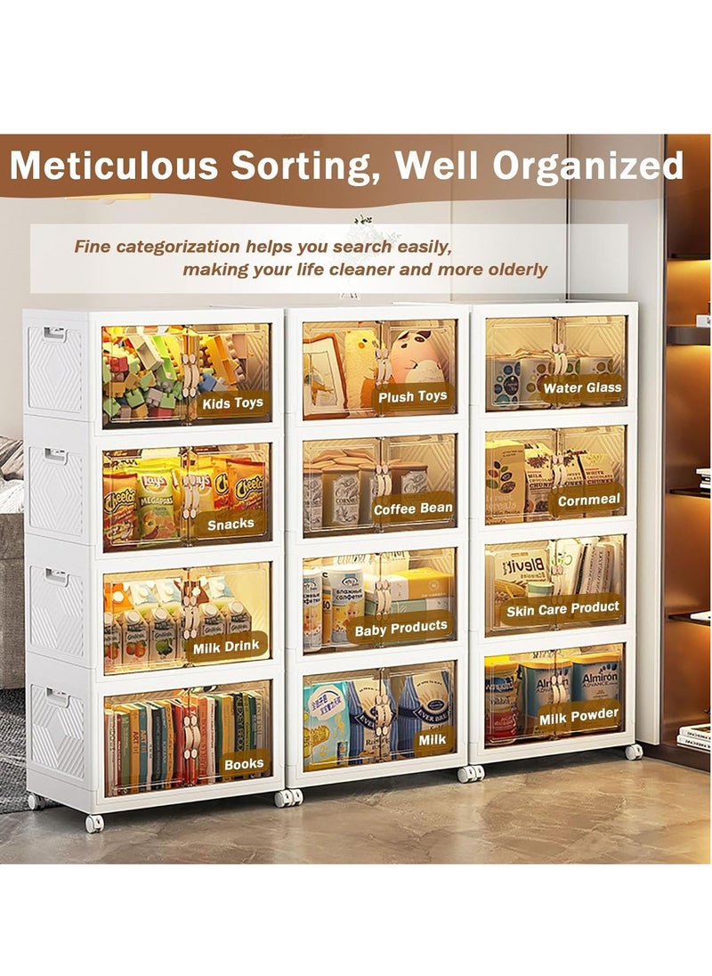 3-Layer Foldable Storage Box, Stackable Storage Bins with Lids and Doors, Collapsible Storage Bins with Wheels, Stackable Cabinet Storage Containers for Home Living Room Office - pzsku/Z829FF4495DB706398E5FZ/45/_/1720528136/90eced12-59b8-4da5-961d-da7368ac4cae