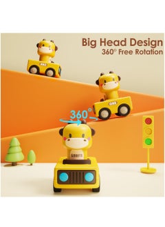 XiuWoo Press and Go Car Toys for Toddlers 1-3, Baby Animal Racing Cars, Infant Play Vehicle Set, Baby Push Go Friction Car Toys for 6-18 Months Boy Birthday Gifts  - Image 3