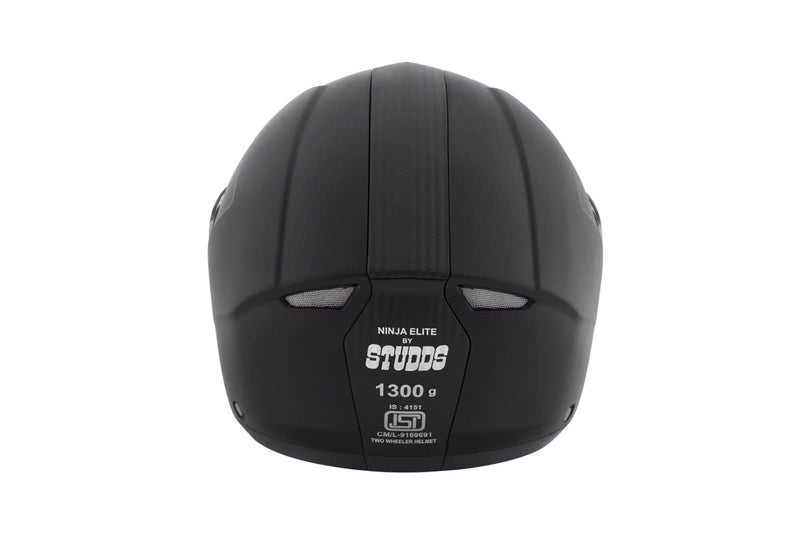 Studds Ninja Elite With Carbon Strip With Clear Visor Full Face Helmet -Black (L), motorcycling - Image 4