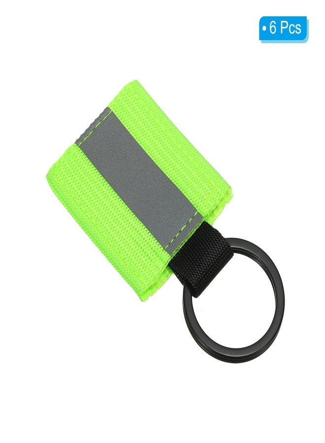 PATIKIL Reflective Keychain Tags, 6 Pack Reflective Zipper Pulls Nylon Keychain High Visibility Reflectors Tags for Backpack Pendant Dog Collar, Fluorescent Green - Image 3