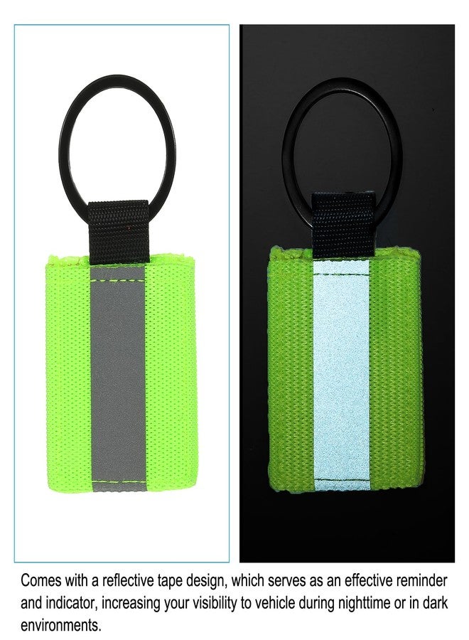 PATIKIL Reflective Keychain Tags, 6 Pack Reflective Zipper Pulls Nylon Keychain High Visibility Reflectors Tags for Backpack Pendant Dog Collar, Fluorescent Green - Image 5