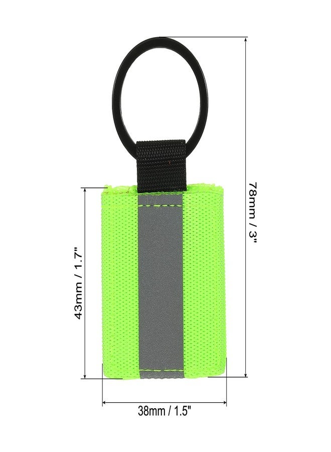 PATIKIL Reflective Keychain Tags, 6 Pack Reflective Zipper Pulls Nylon Keychain High Visibility Reflectors Tags for Backpack Pendant Dog Collar, Fluorescent Green - Image 2