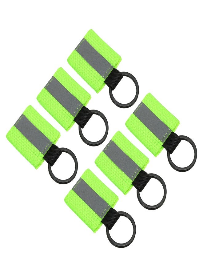 PATIKIL Reflective Keychain Tags, 6 Pack Reflective Zipper Pulls Nylon Keychain High Visibility Reflectors Tags for Backpack Pendant Dog Collar, Fluorescent Green - Image 1