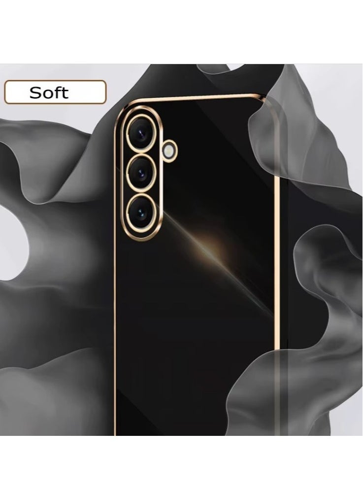 Electroplate Silicone Case Cover for Samsung Galaxy A56 5G plated edge cute love soft TPU buffer, 4 Angle shock protection(Pink)