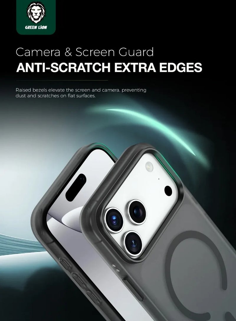 GREEN LION iPhone 17 Pro Matte MagSafe X Case / iPhone 17 Pro MagSafe Cover - Black Titanium - Image 2