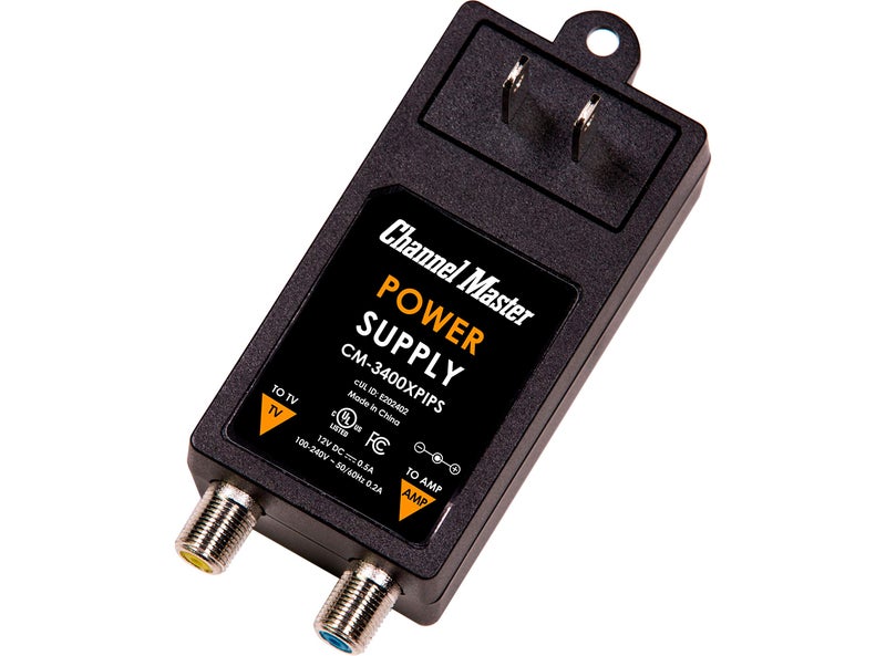 Channel Master Power Adapter with Integrated Power Inserter - Supports Powering of Most Brand Amplifiers and Preamplifiers Over Coaxial Cable, 12V DC 0.5A - Image 1