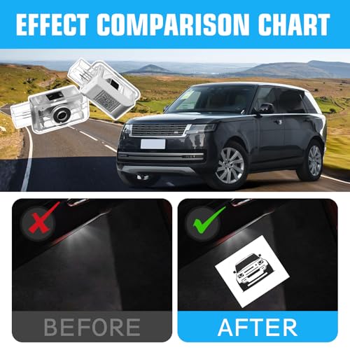 JCRNBU 2PCS Car Door Lights Logo for Defender 2020-present, Puddle Lights LED Welcome Lights Accessories, Door Courtesy Light LED Ghost Shadow Lights - Image 2