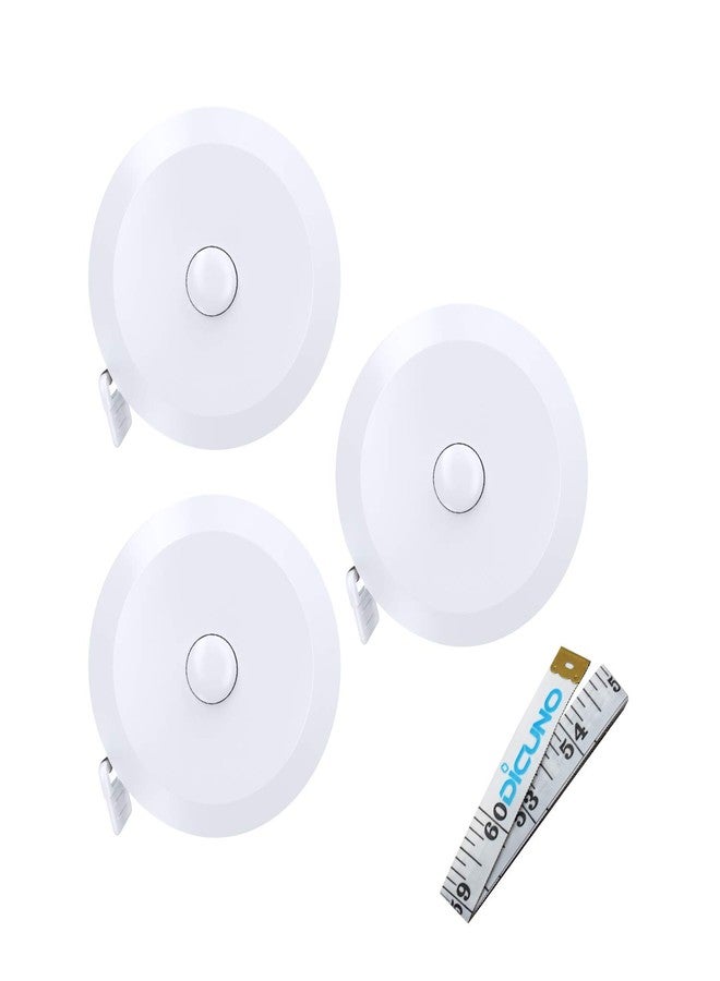DiCUNO 60-Inch 1.5 Meter Soft and Retractable Tape Measure (3 Pcs of White with Soft Tape) - Image 1