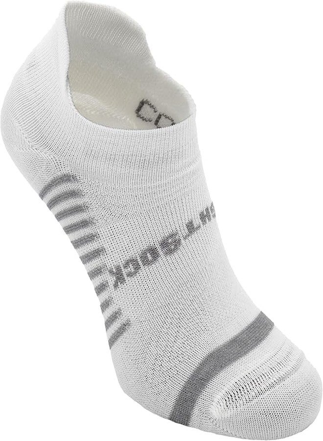 Wrightsock CoolMesh II Tab Running Socks for Men and Women - Eco-Friendly Anti Blister Socks - American Made, White Grey, XL - Image 1