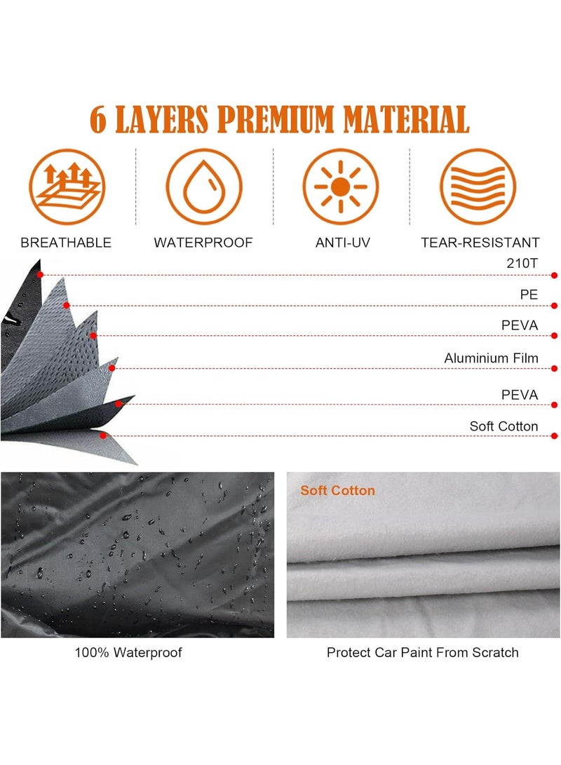 Zipporah 6-Layer Luxury Waterproof Dust proof Car Cover for 2009-2025 Porsche Cayenne with Locks, Zipper Door and Reflective Straps - Image 2