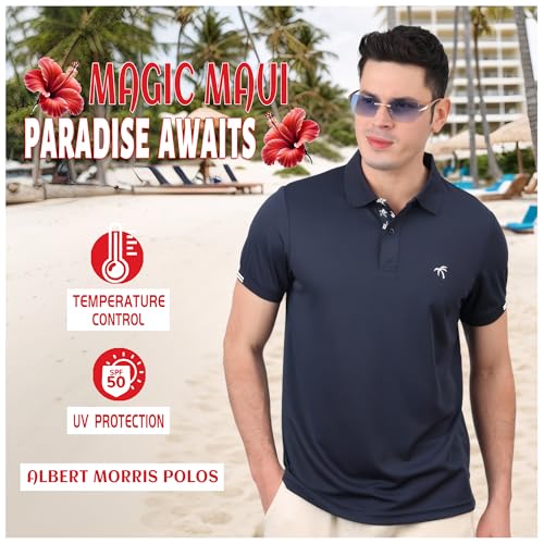 Albert Morris Mens Striped Short Sleeve Polo Shirts 4 Pack - Regular Fit - Multicolor - Magic Maui Pack - Large - Image 5