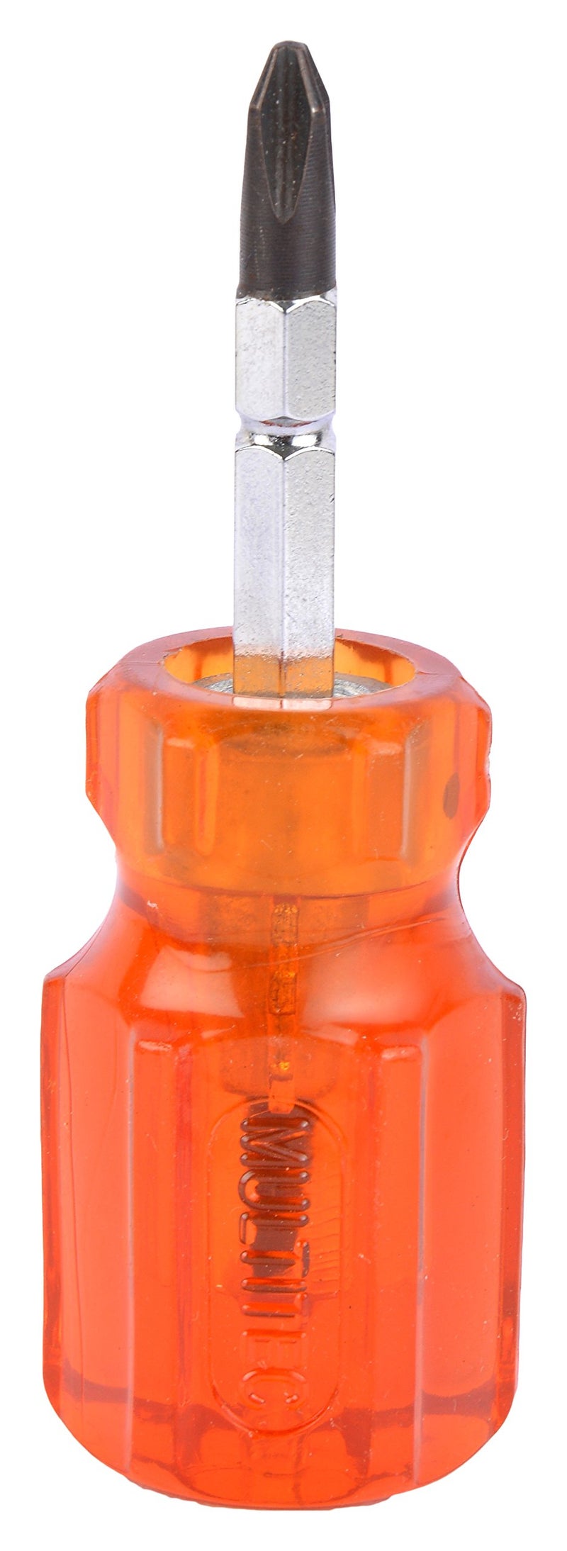 Multitec Industries Ltd Multitec Plastic Stubby 2-in-1 Screwdriver, Orange and Metallic - Image 2