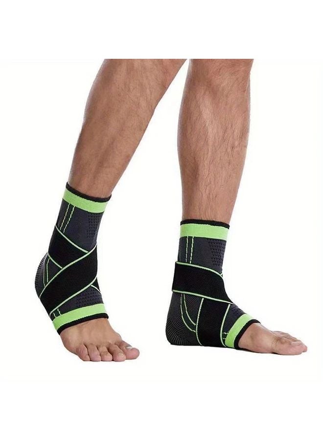 Adjustable Ankle Support Compression Brace With H Frame Stabilization Green Size L - Image 5