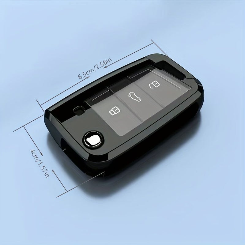 Red TPU VW Jetta Golf Tiguan Atlas Key Fob Cover - Image 3