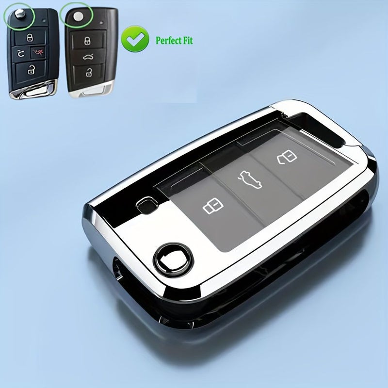 Red TPU VW Jetta Golf Tiguan Atlas Key Fob Cover - Image 1