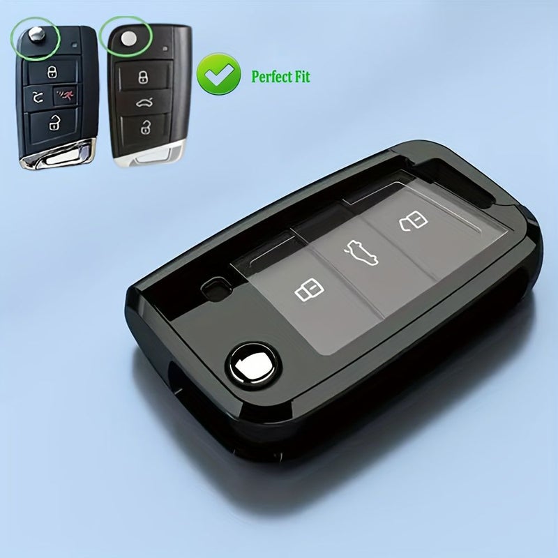 Red TPU VW Jetta Golf Tiguan Atlas Key Fob Cover - Image 5