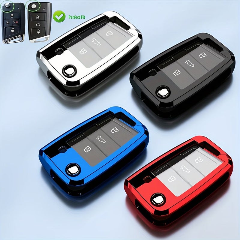 Red TPU VW Jetta Golf Tiguan Atlas Key Fob Cover - Image 4