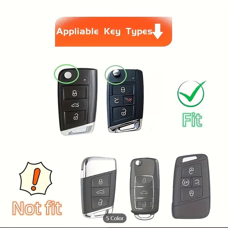 Red TPU VW Jetta Golf Tiguan Atlas Key Fob Cover - Image 2