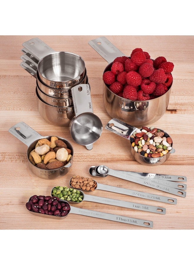 Hudson Essentials Stainless Steel Measuring Cups and Spoons Set (15 Piece Set) - Image 5