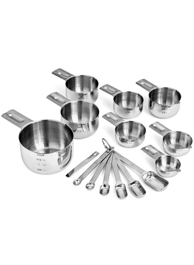 Hudson Essentials Stainless Steel Measuring Cups and Spoons Set (15 Piece Set) - Image 2