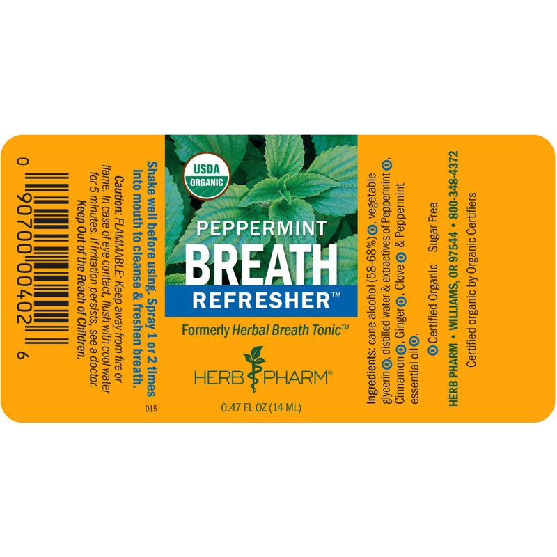 Herb Pharm Breath Refresher Certified Organic Herbal Fresh Breath Spray, Peppermint - Image 5