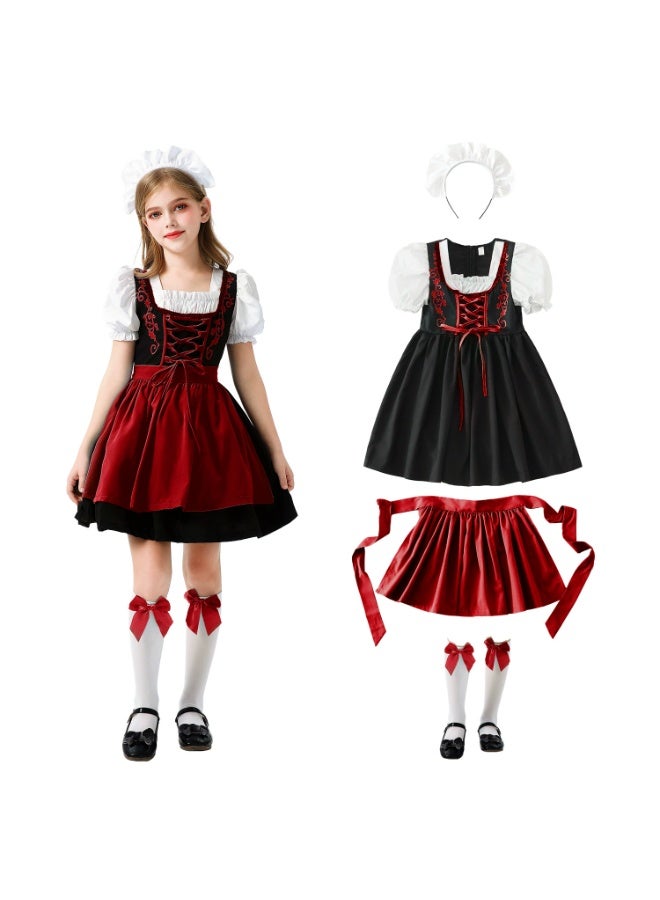 general German children's clothing, princess dress clothing for girls, children's beer festival clothing, traditional clothing for girls, clothing for girls aged 2 to 12 - Image 1