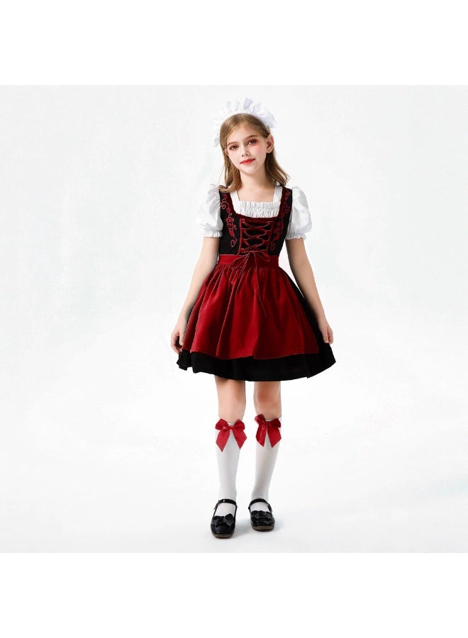 general German children's clothing, princess dress clothing for girls, children's beer festival clothing, traditional clothing for girls, clothing for girls aged 2 to 12 - Image 2